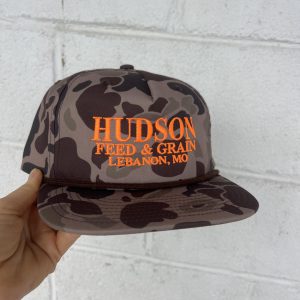 Hudson Hat Camo with Orange Lettering