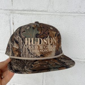 Hudson Hat Camo with Tan Lettering