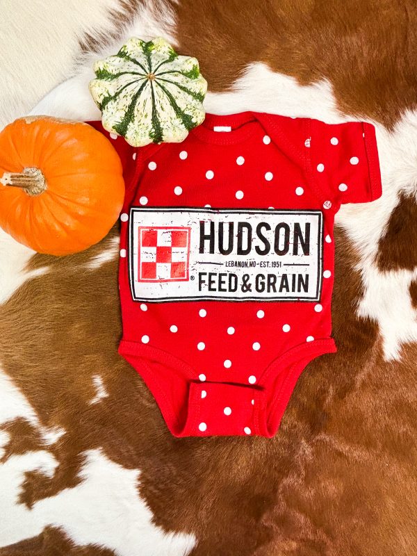 Hudson Baby Onesie Red Polka Dot